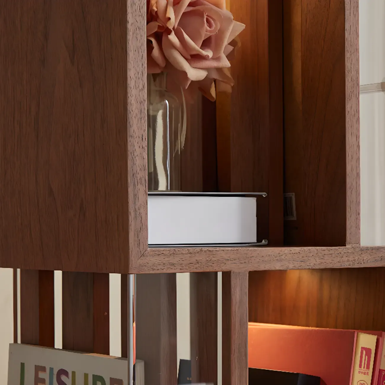 Organizing Shelf with 4 Shelves Stainless Steel Vertical Open Back Image - 8