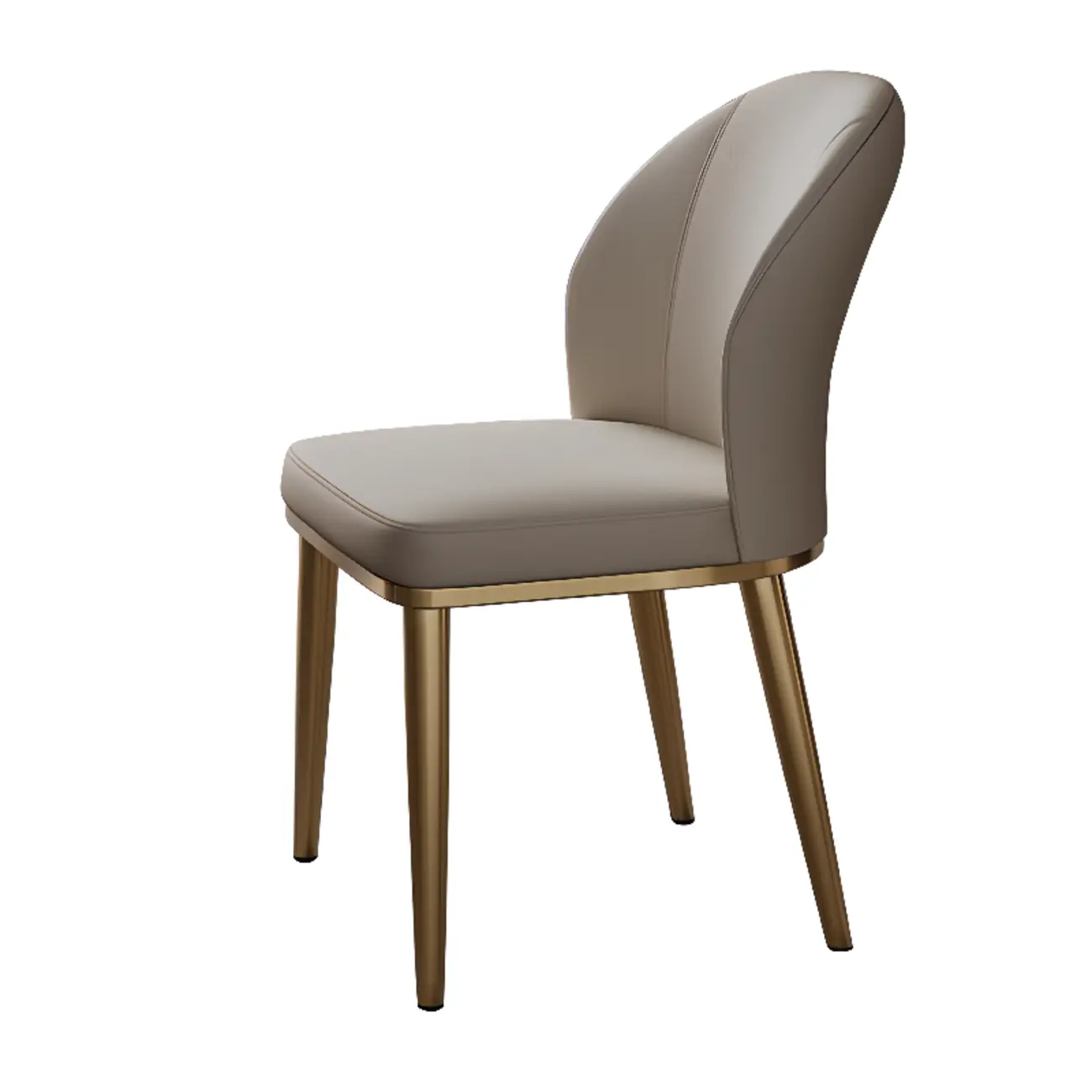 Modern Solid Back Upholstered Faux Leather Dining Chair Image - 10 | homeyfad
