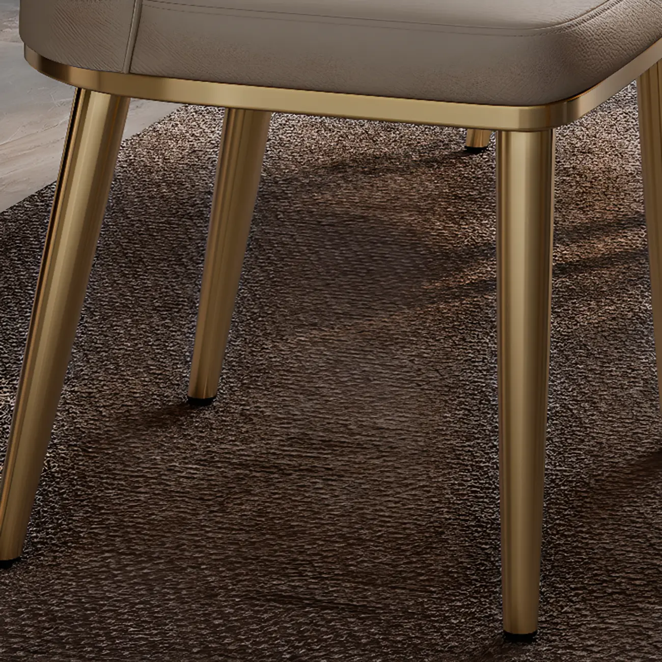 Modern Solid Back Upholstered Faux Leather Dining Chair Image - 7 | homeyfad