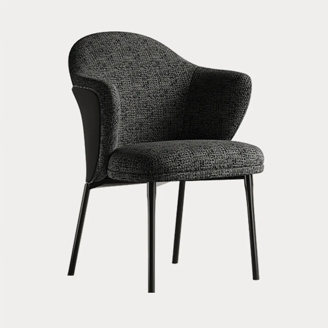 Modern Cotton-linen Upholstered Low Back Arm Chairs Image - 7 | homeyfad