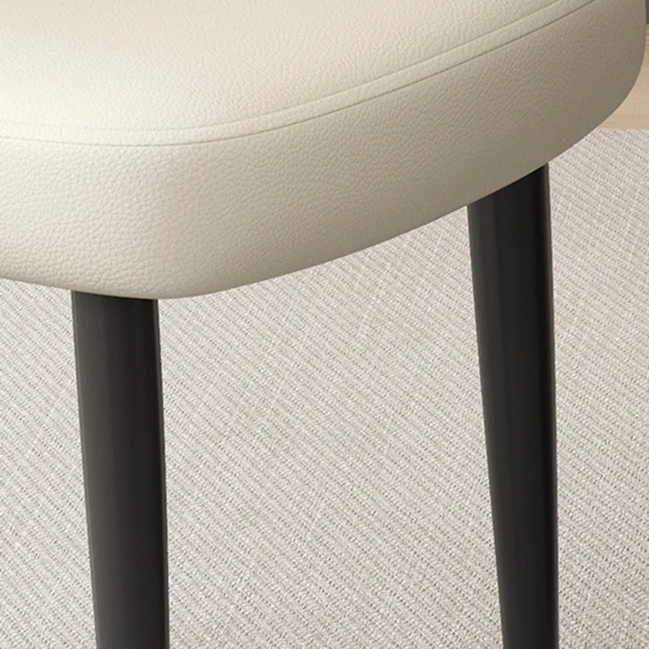 Minimalist High Back Cow Leather Armless Dining Chairs Image - 7 | homeyfad