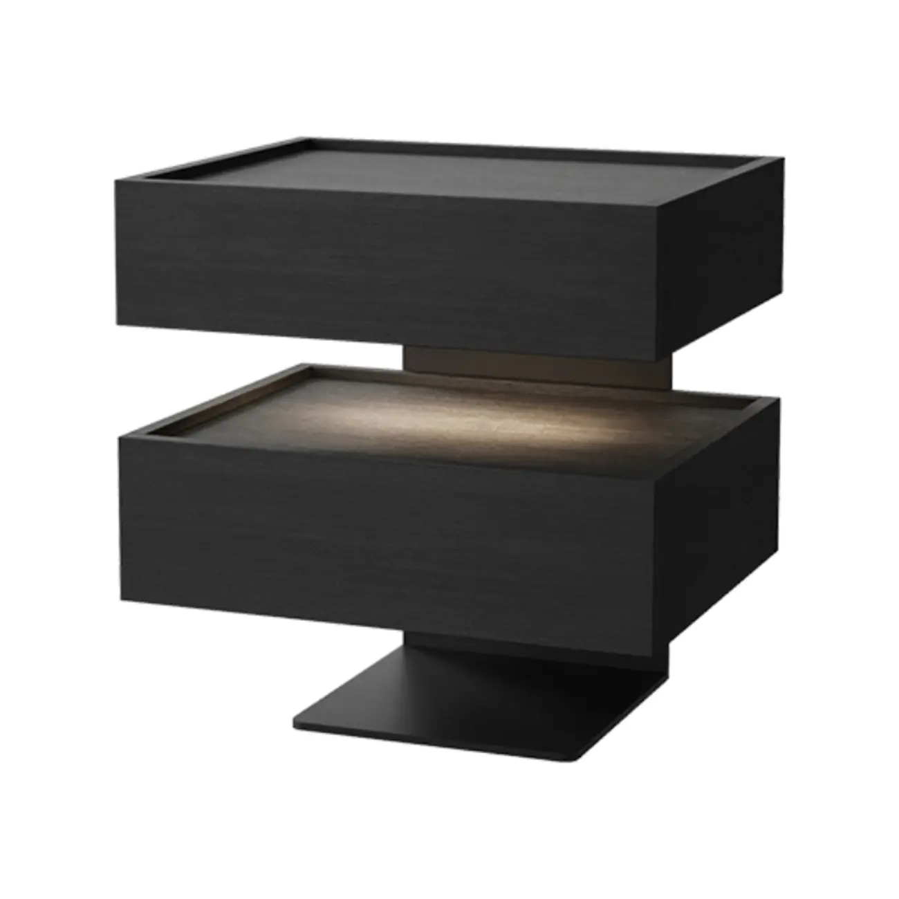 3-tier Modern Wood Nightstand with Smart Fingerprint Unlock Image - 13 | homeyfad