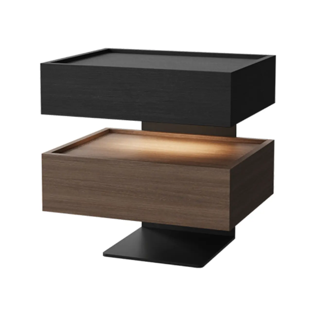3-tier Modern Wood Nightstand with Smart Fingerprint Unlock Image - 14 | homeyfad