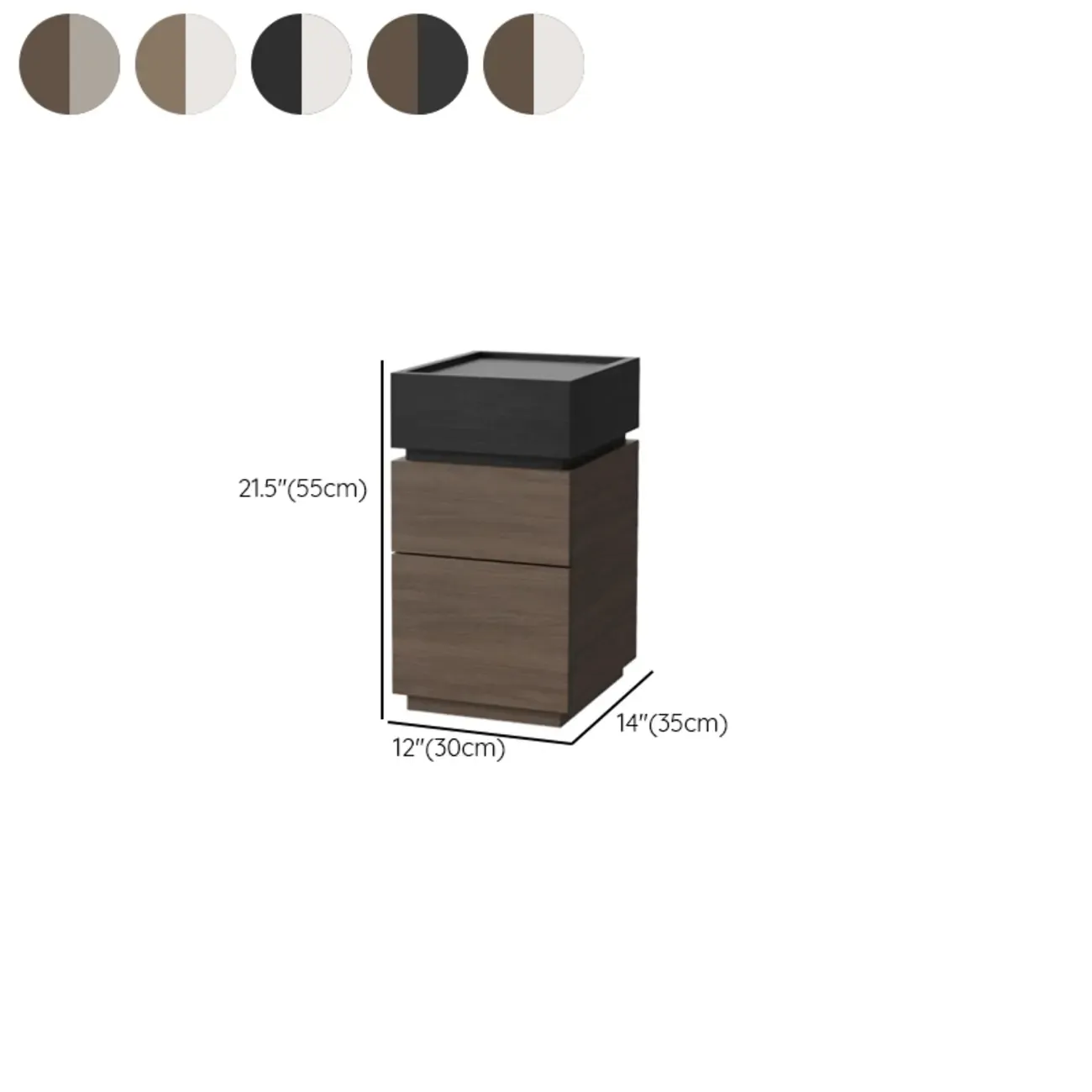 Modern Elegant Wood Nightstand With 3-Drawer Storage #size