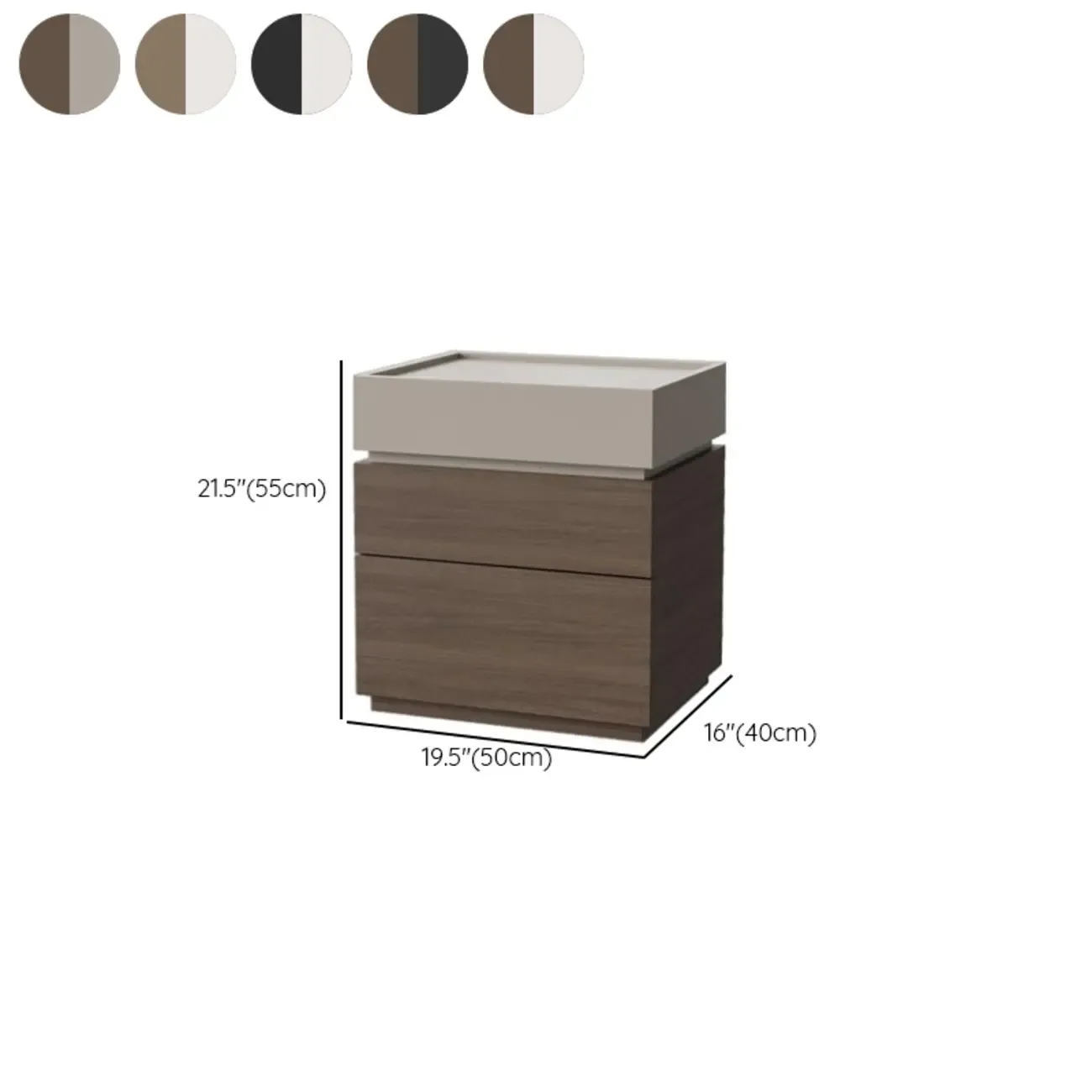 Modern Elegant Wood Nightstand With 3-Drawer Storage Image - 17