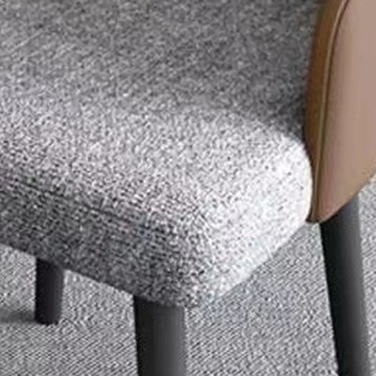 Minimalist Black Upholstered Fabric Dining Chair Low Back Image - 4 | homeyfad