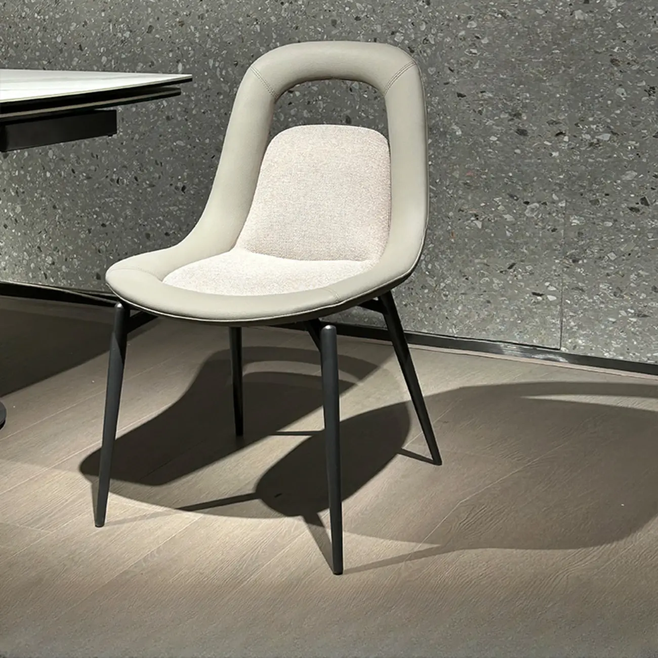 Contemporary Orange Upholstered Dining Chairs Open Back Image - 3 | homeyfad