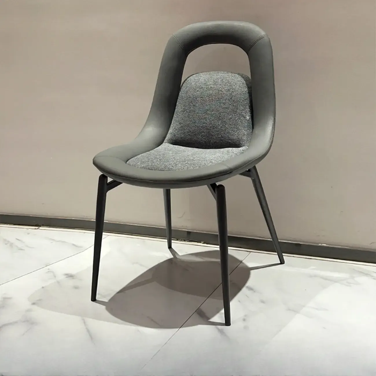 Contemporary Orange Upholstered Dining Chairs Open Back Image - 6