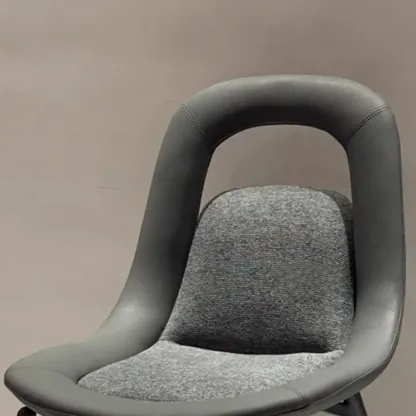 Contemporary Orange Upholstered Dining Chairs Open Back Image - 7