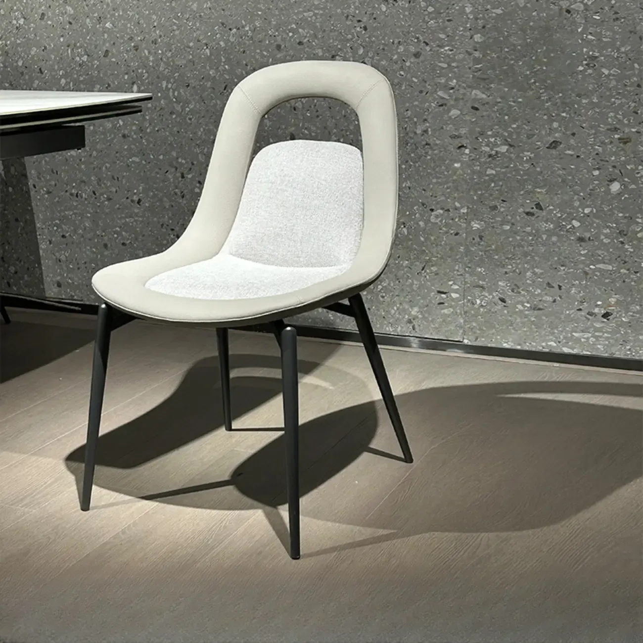 Contemporary Orange Upholstered Dining Chairs Open Back Image - 8