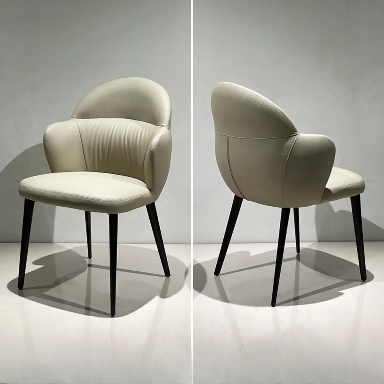 Contemporary Orange Upholstered Dining Chairs Open Back Image - 12