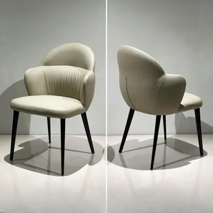 Contemporary Orange Upholstered Dining Chairs Open Back Image - 12