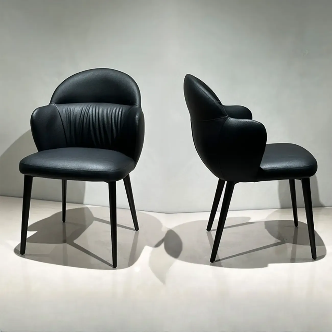 Contemporary Orange Upholstered Dining Chairs Open Back Image - 13