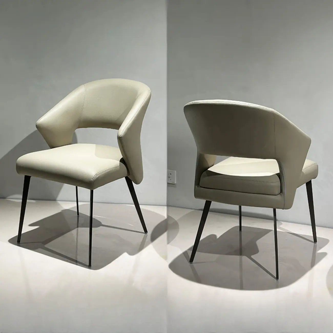 Contemporary Orange Upholstered Dining Chairs Open Back Image - 14 | homeyfad