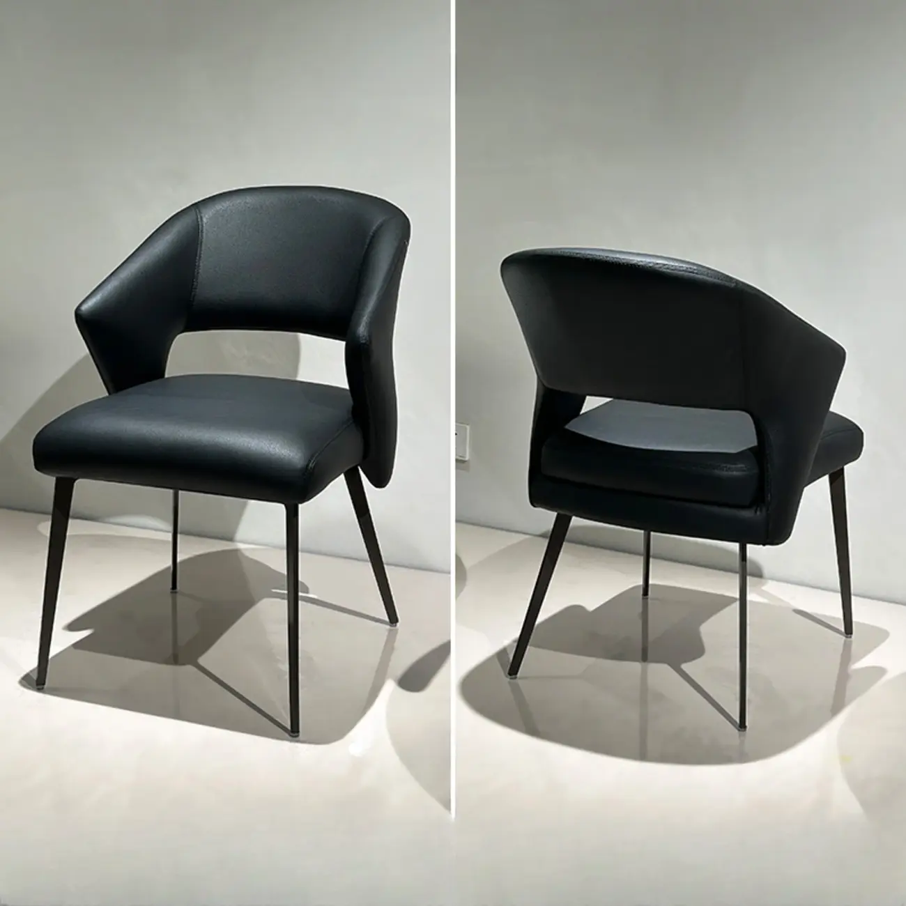 Contemporary Orange Upholstered Dining Chairs Open Back Image - 15 | homeyfad