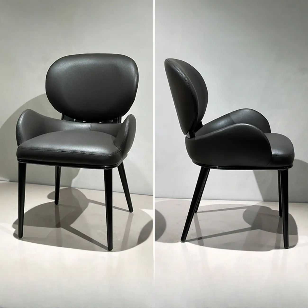 Contemporary Orange Upholstered Dining Chairs Open Back Image - 16 | homeyfad