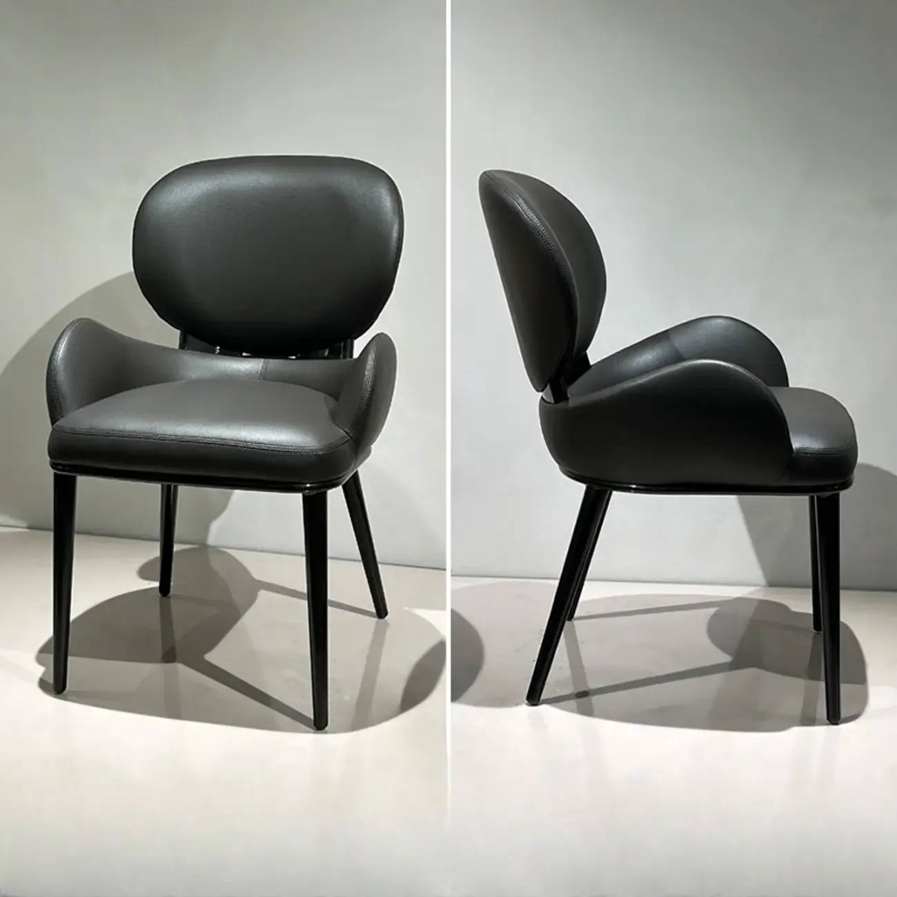 Contemporary Orange Upholstered Dining Chairs Open Back Image - 16