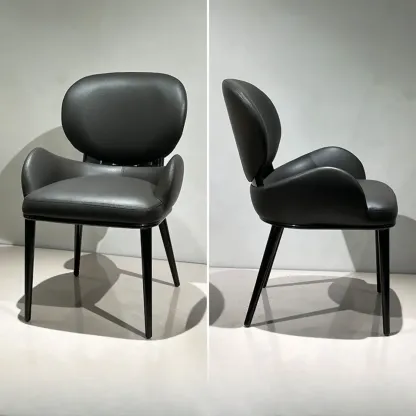 Contemporary Orange Upholstered Dining Chairs Open Back Image - 16