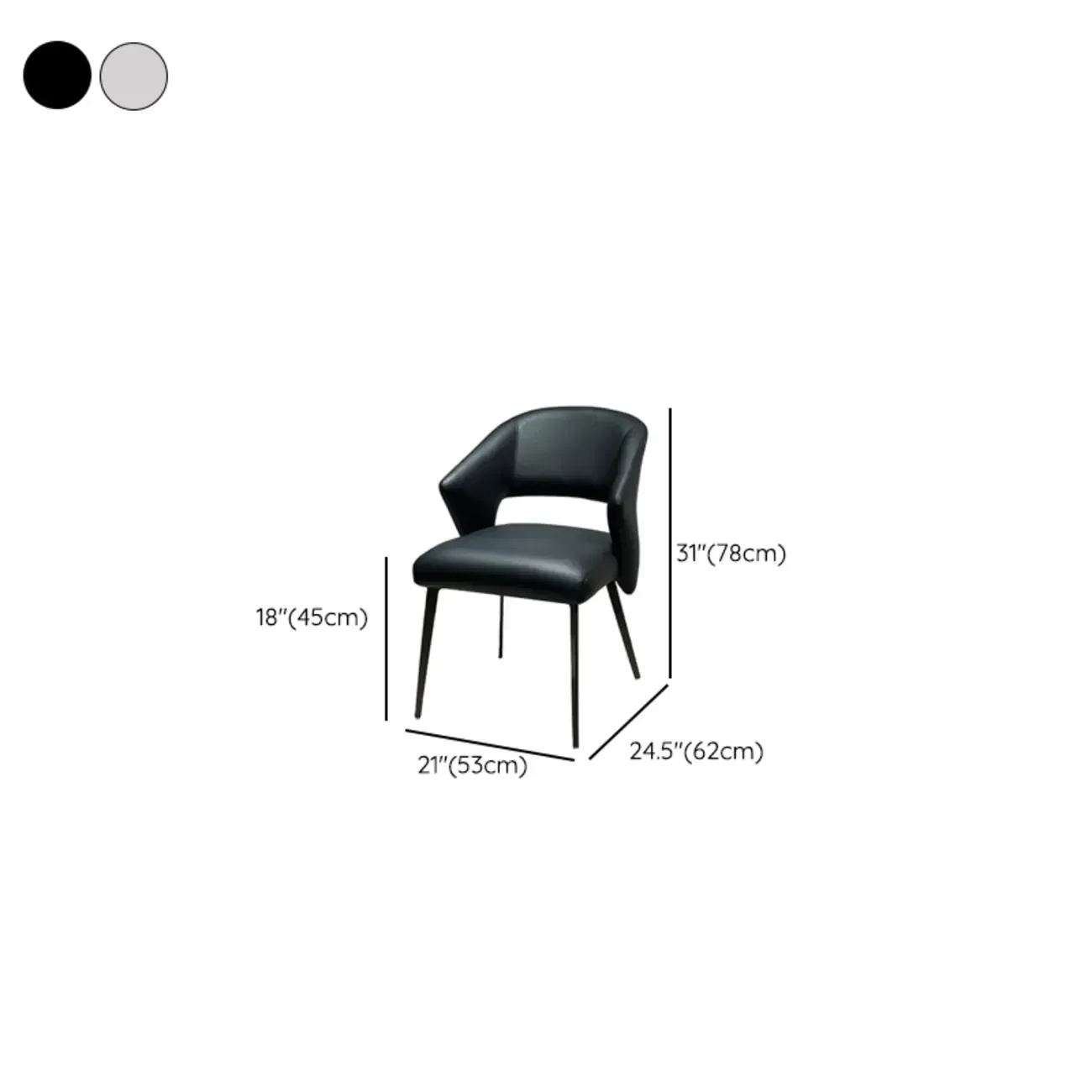 Contemporary Orange Upholstered Dining Chairs Open Back Image - 20