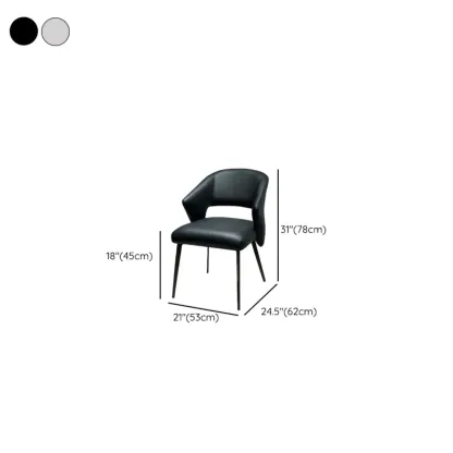 Contemporary Orange Upholstered Dining Chairs Open Back Image - 20