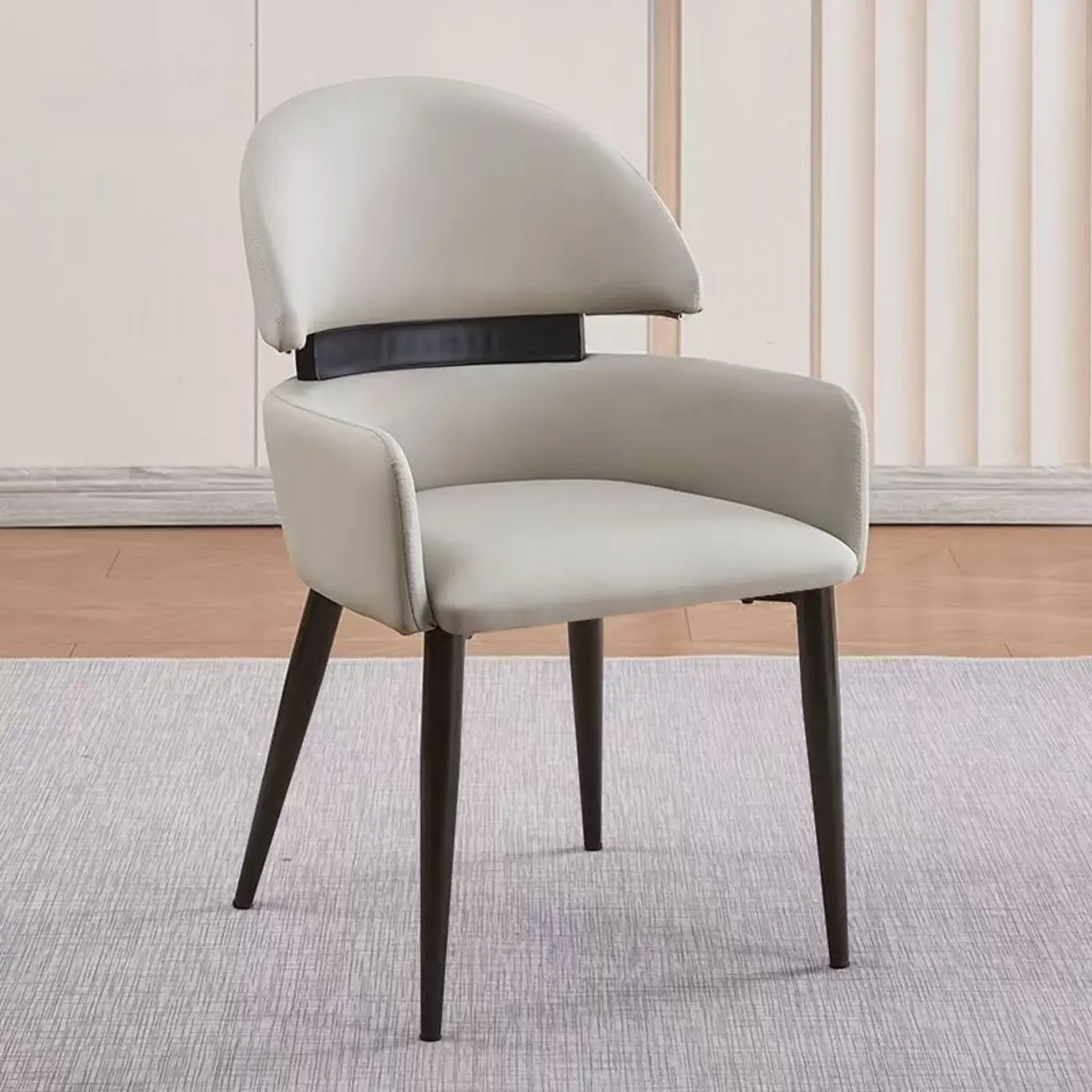 Scandinavian Swivel Brown Curved Back Dining Chairs Image - 2 | homeyfad