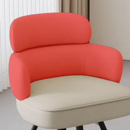 Scandinavian Swivel Brown Curved Back Dining Chairs Image - 10