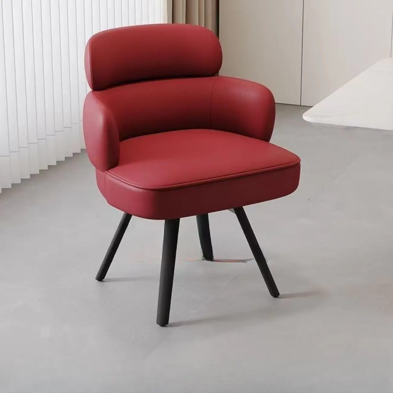 Scandinavian Swivel Brown Curved Back Dining Chairs Image - 11 | homeyfad