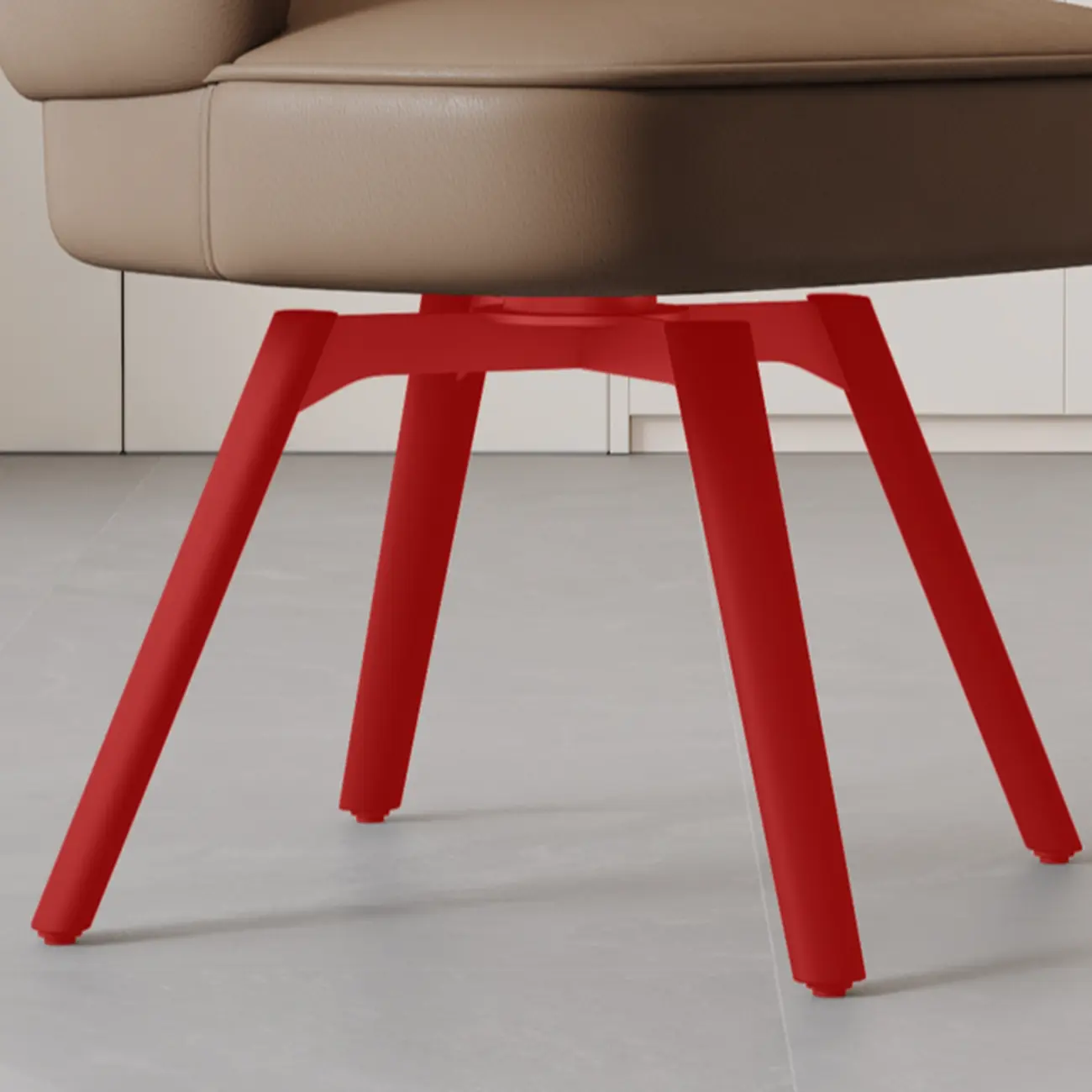 Scandinavian Swivel Brown Curved Back Dining Chairs Image - 12 | homeyfad