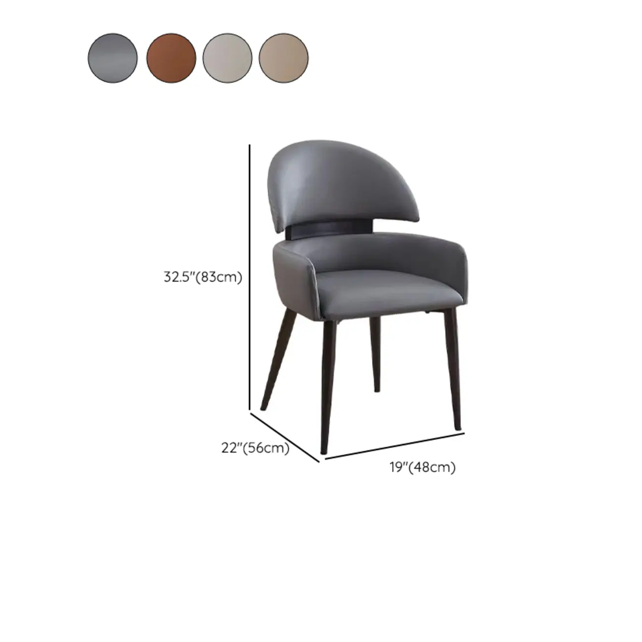 Scandinavian Swivel Brown Curved Back Dining Chairs Image - 16 | homeyfad