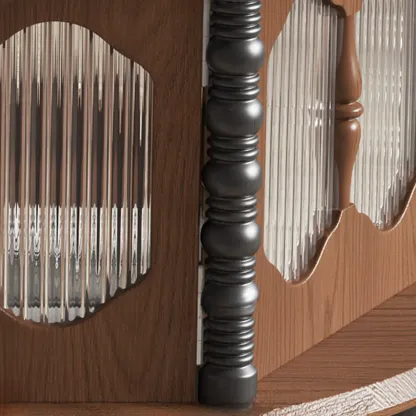 Traditional Circular Solid Wood Coffee Table With Storage Image - 9