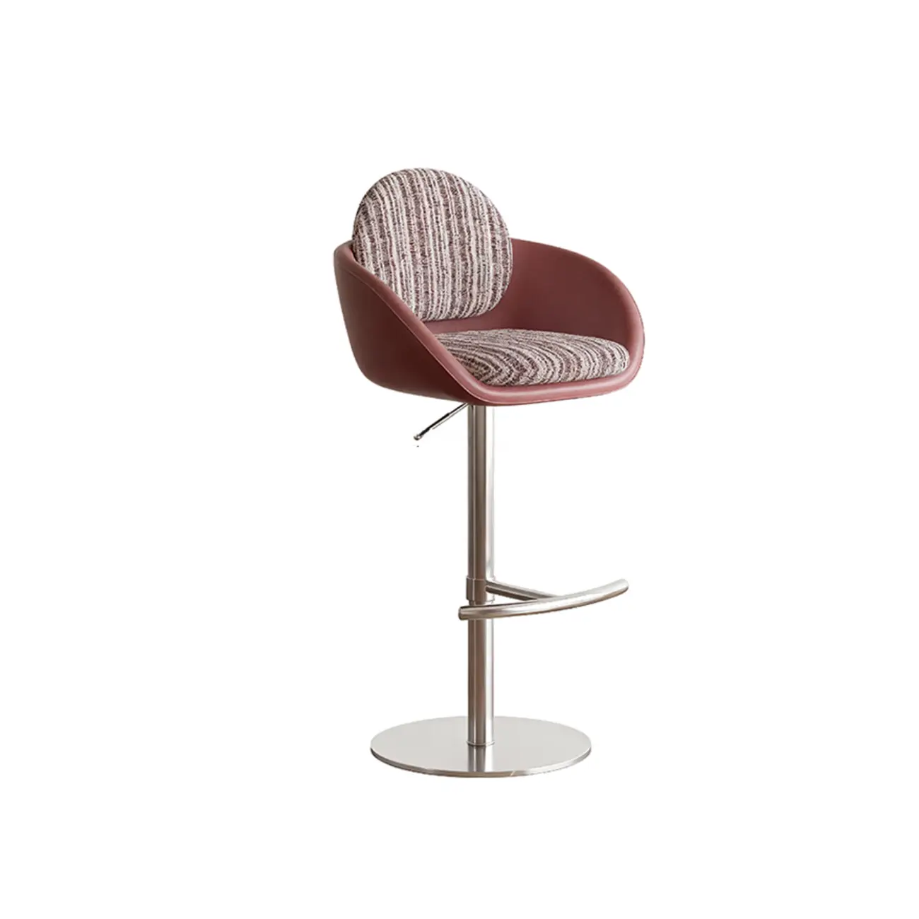 Modern Swivel Fabric Upholstered Bar Stools Stainless Steel Image - 12 | homeyfad