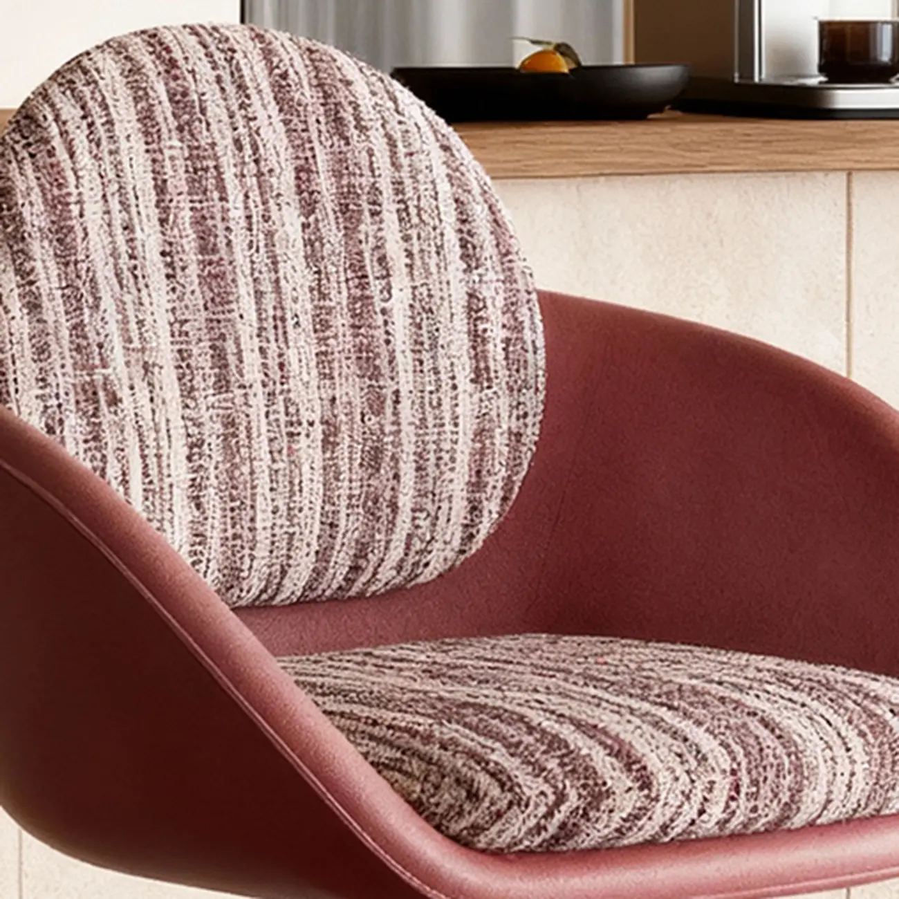 Modern Swivel Fabric Upholstered Bar Stools Stainless Steel Image - 2 | homeyfad