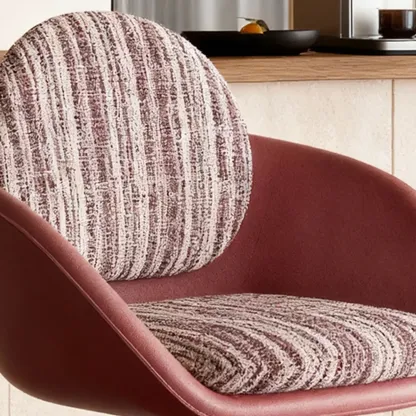 Modern Swivel Fabric Upholstered Bar Stools Stainless Steel Image - 2