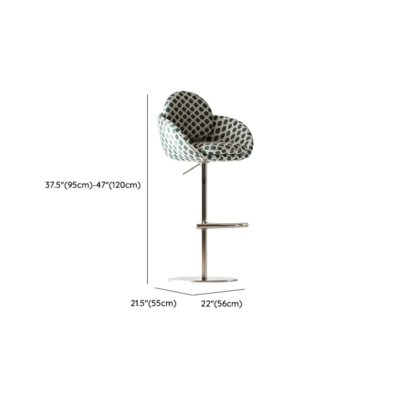 Modern Swivel Fabric Upholstered Bar Stools Stainless Steel Image - 9 | homeyfad