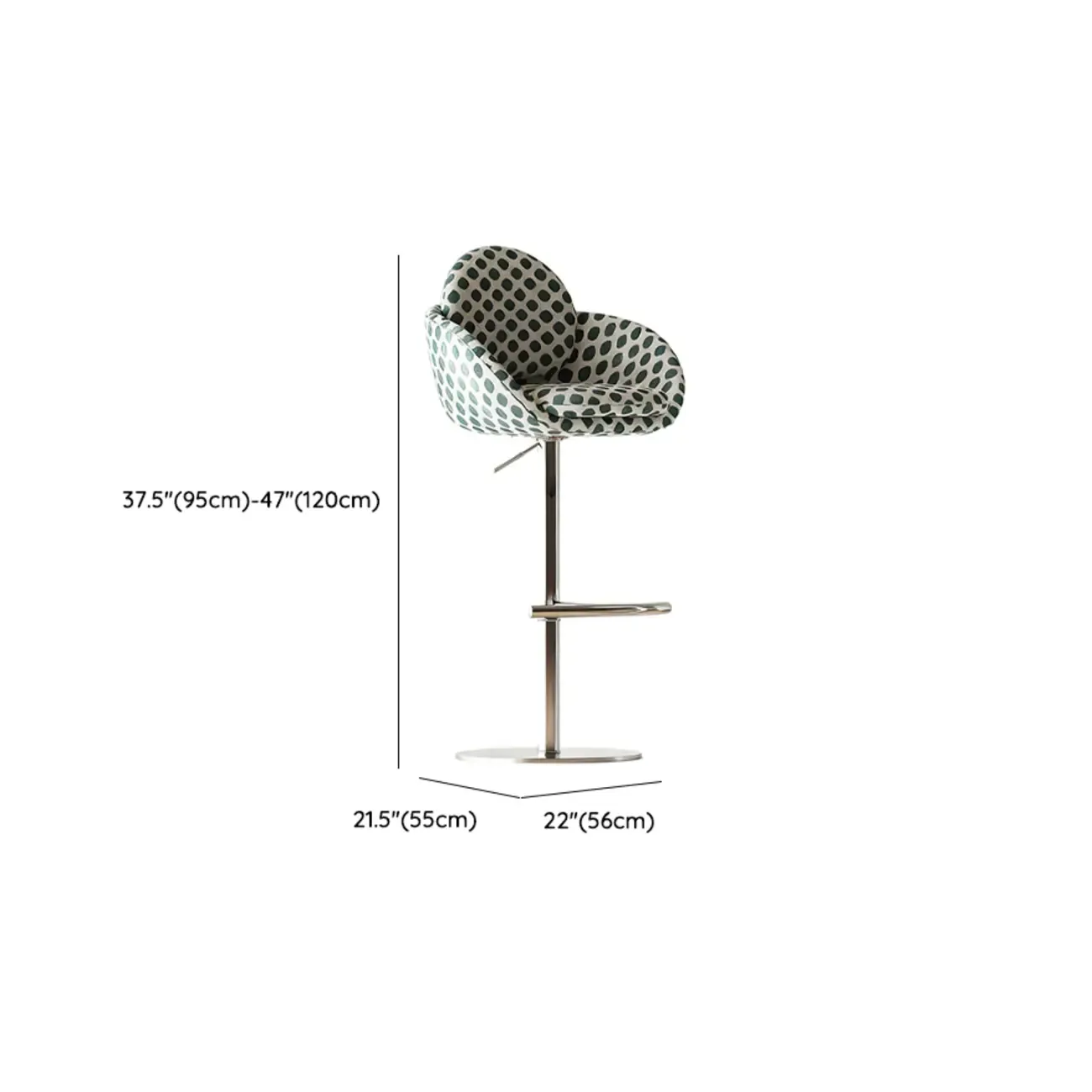 Modern Swivel Fabric Upholstered Bar Stools Stainless Steel Image - 9