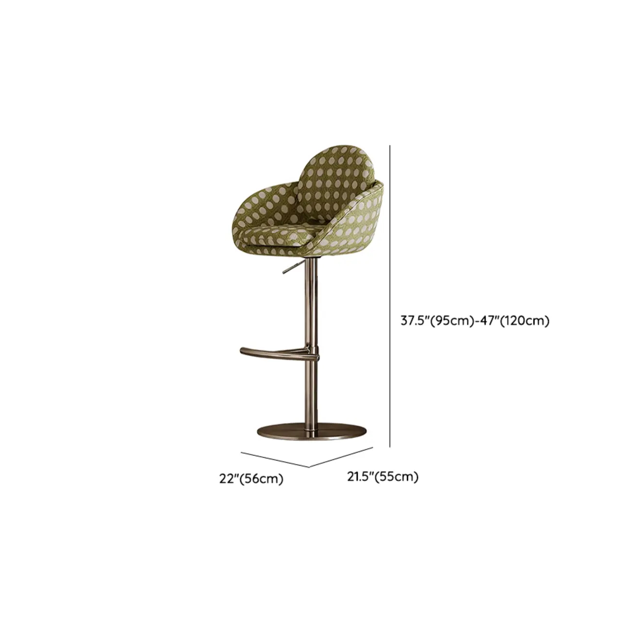 Modern Swivel Fabric Upholstered Bar Stools Stainless Steel Image - 10 | homeyfad