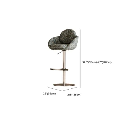 Modern Swivel Fabric Upholstered Bar Stools Stainless Steel Image - 11