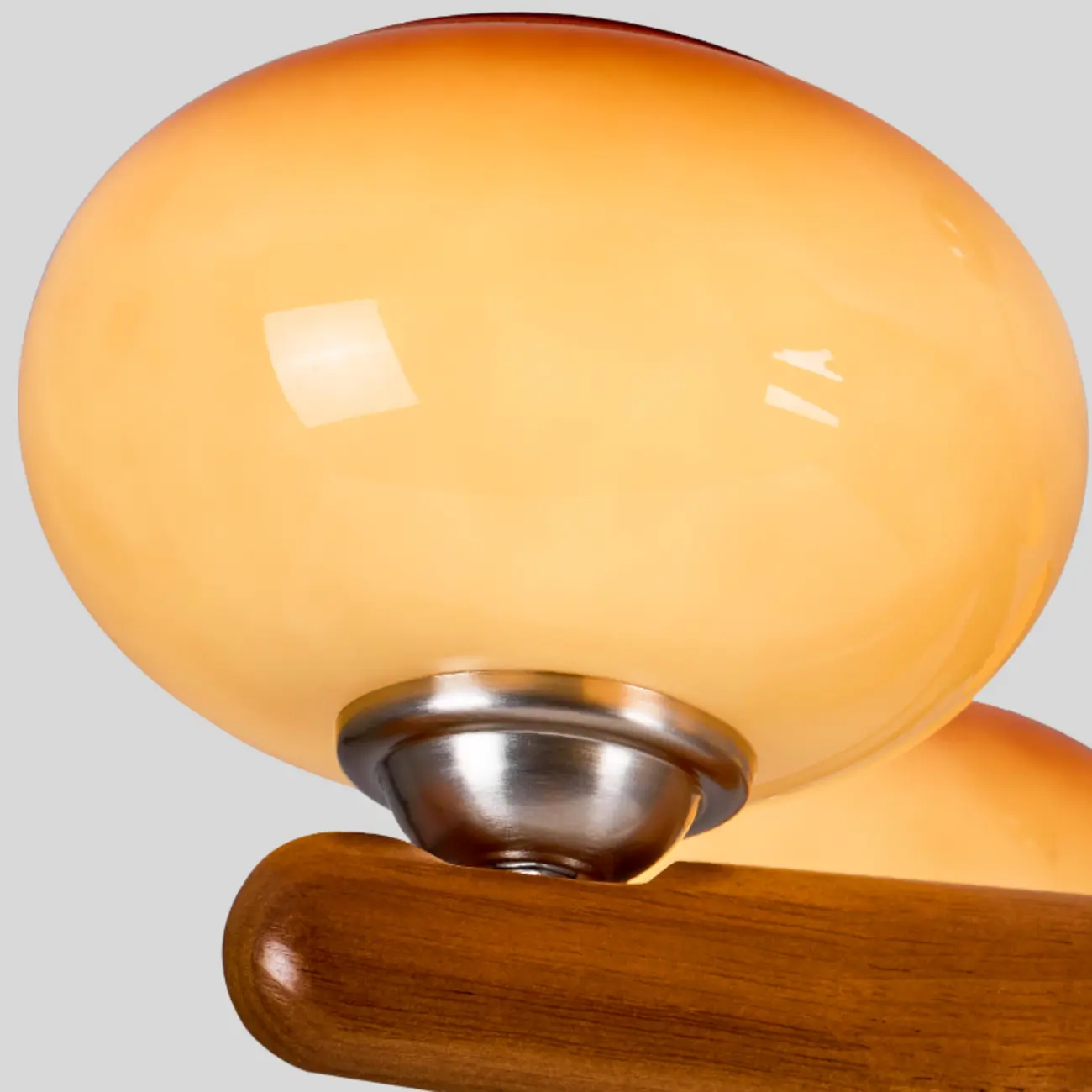 Amber Wooden Glass Linear Modern Chandelier 8-Light Image - 4 | homeyfad