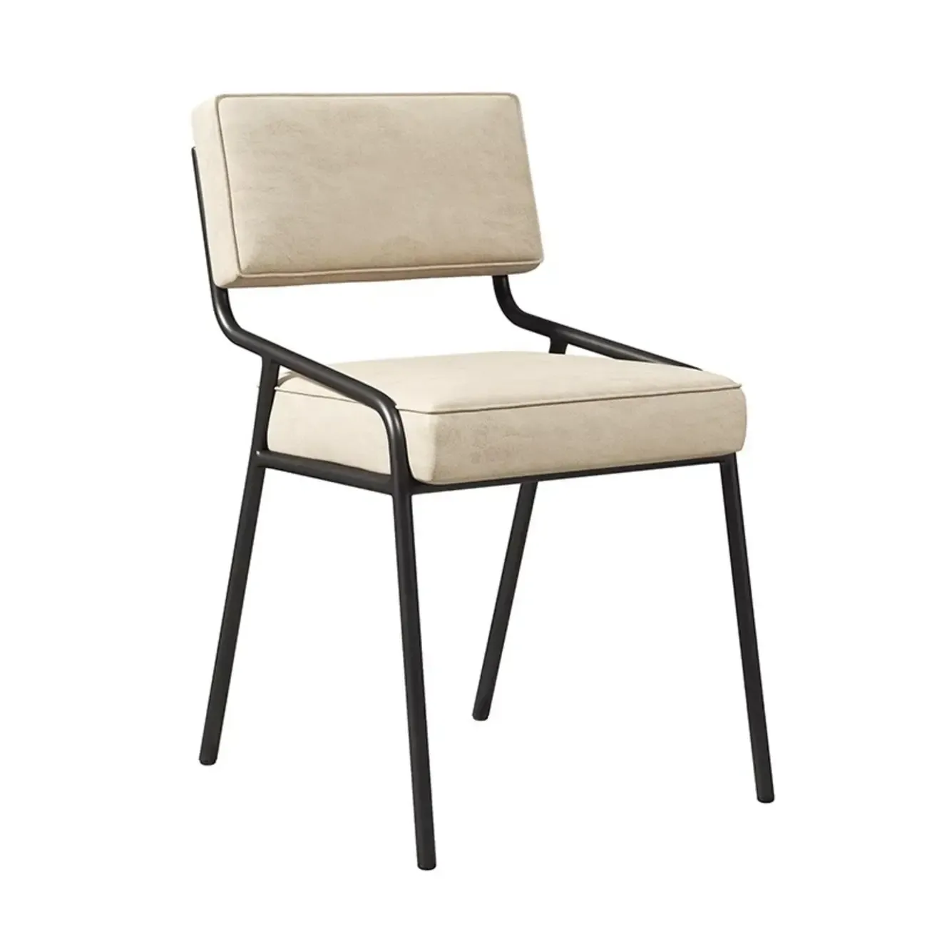 Modern Rectangle Faux Leather Open Back Dining Chair Image - 6
