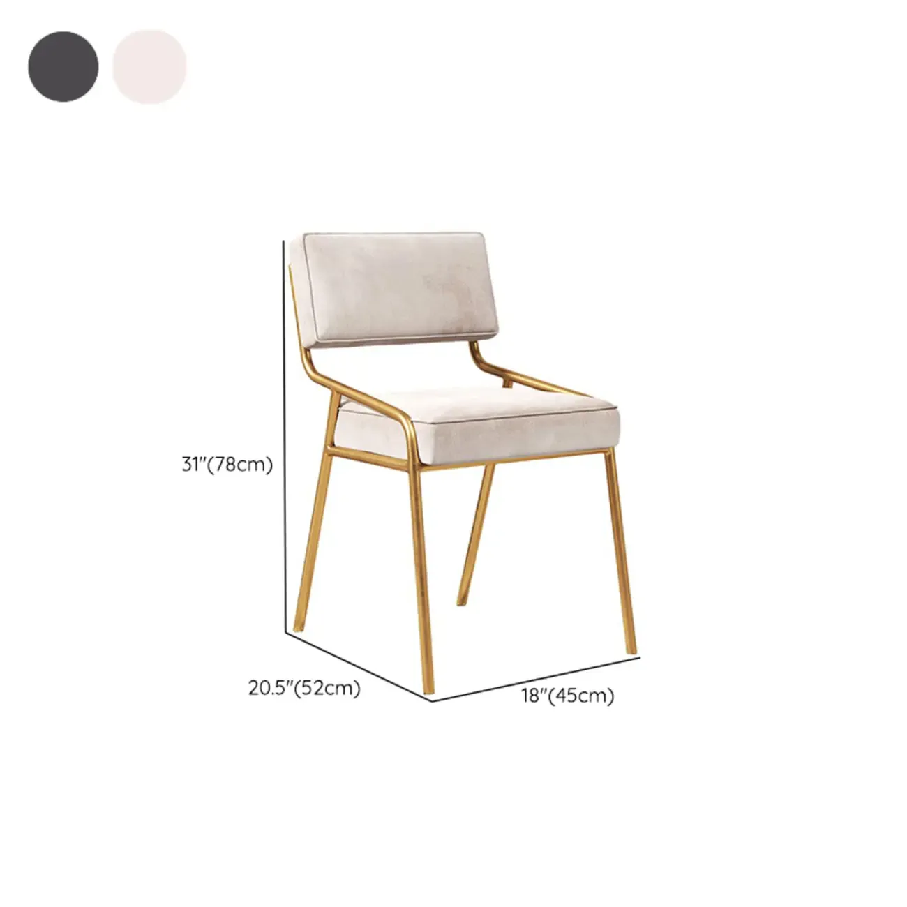 Modern Rectangle Faux Leather Open Back Dining Chair Image - 16