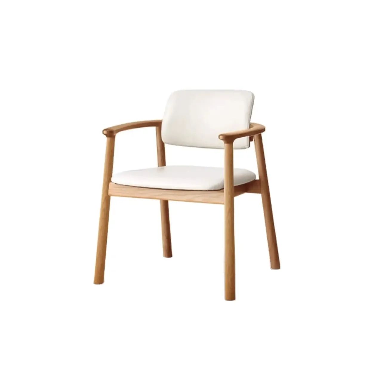 Nordic Open Back Upholstered Wooden Dining Arm Chair Image - 7