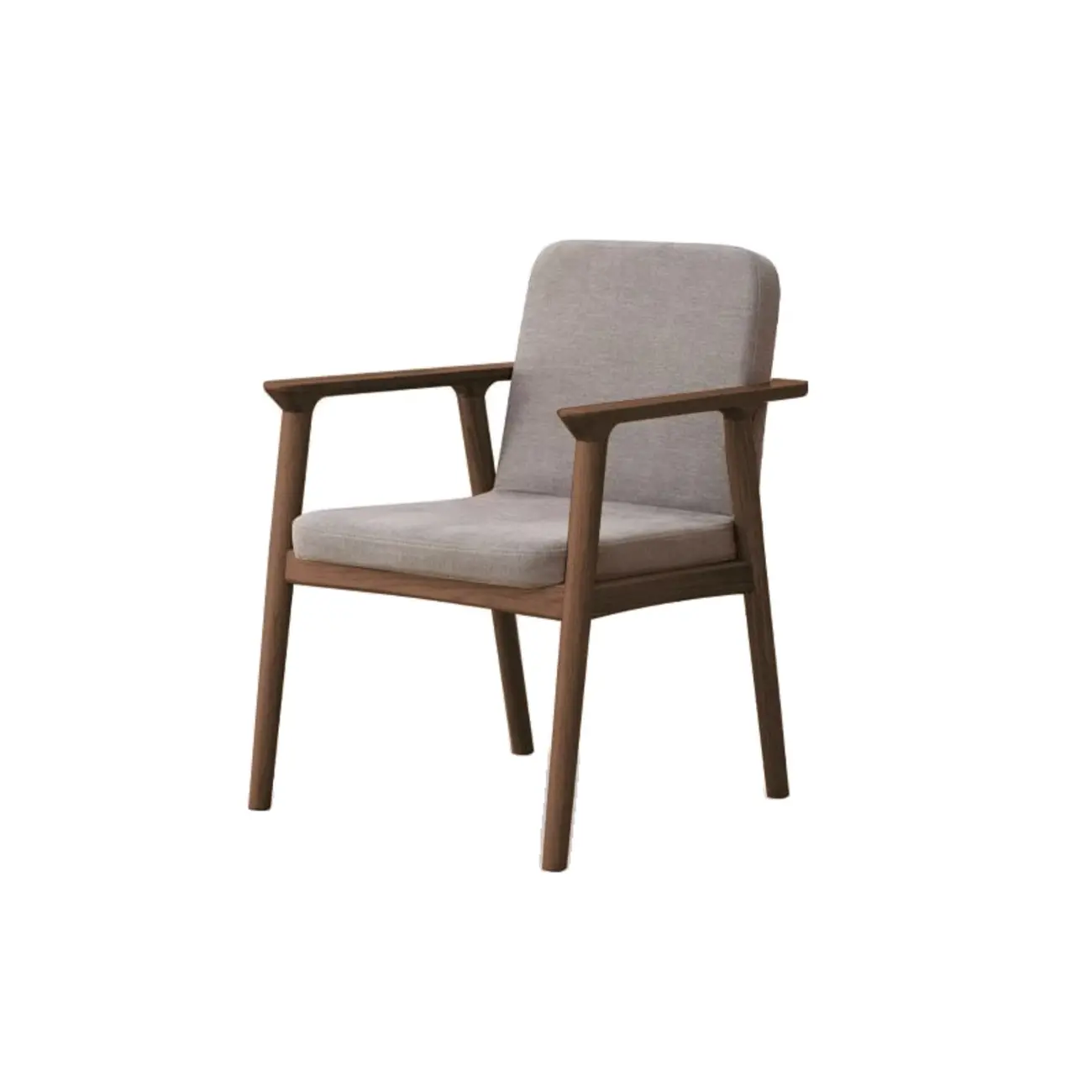 Nordic Open Back Upholstered Wooden Dining Arm Chair Image - 8 | homeyfad