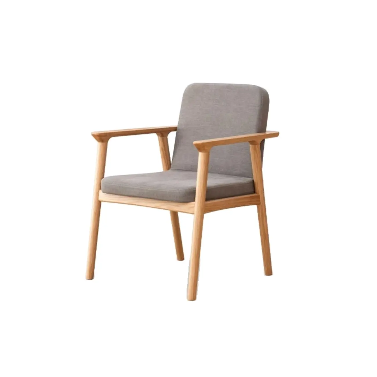 Nordic Open Back Upholstered Wooden Dining Arm Chair Image - 10 | homeyfad