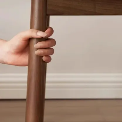 Nordic Open Back Upholstered Wooden Dining Arm Chair Image - 5