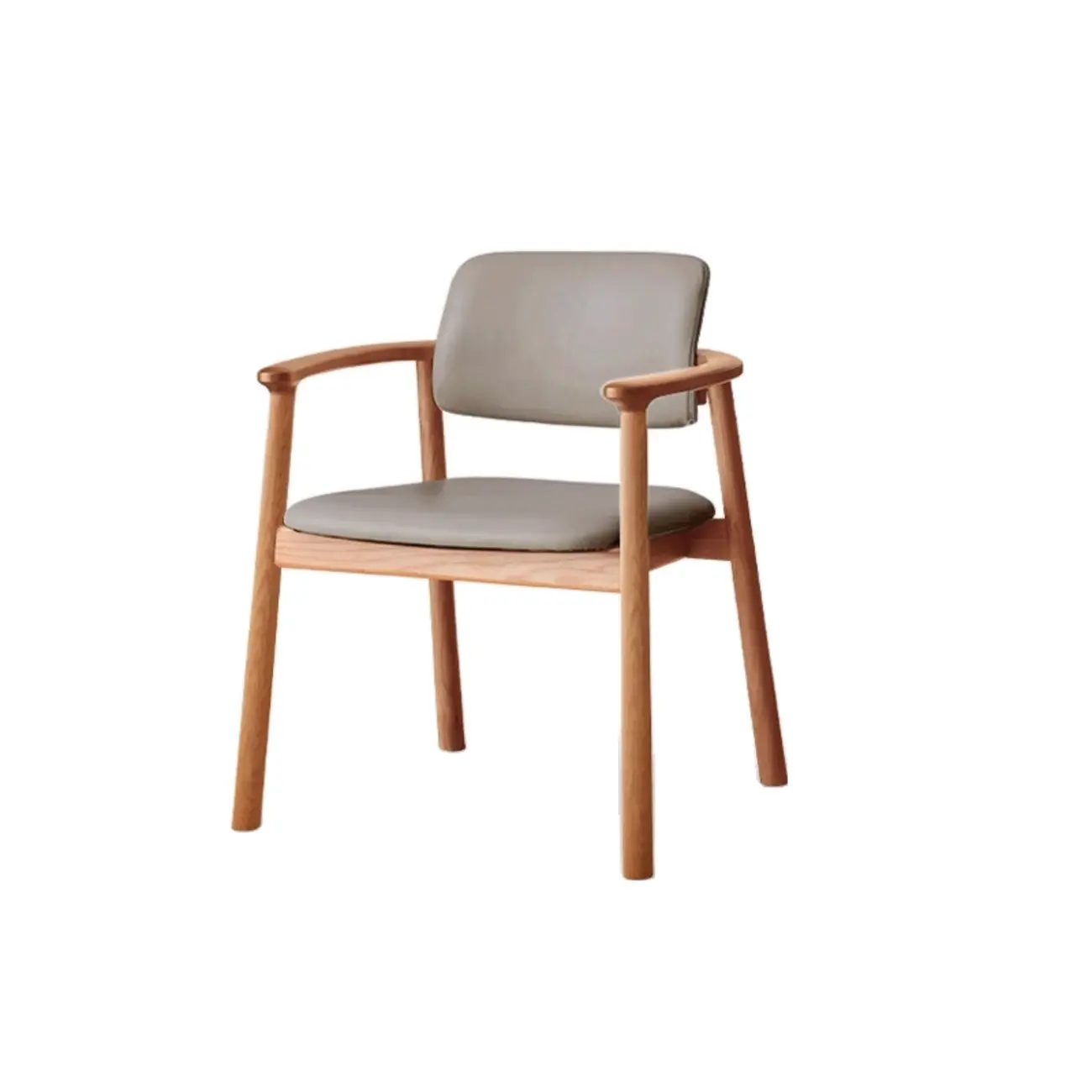 Nordic Open Back Upholstered Wooden Dining Arm Chair Image - 14 | homeyfad