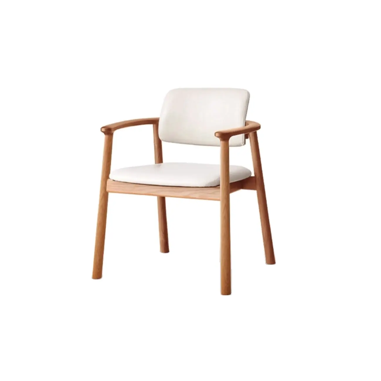 Nordic Open Back Upholstered Wooden Dining Arm Chair Image - 15 | homeyfad