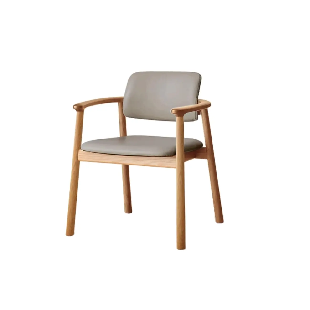 Nordic Open Back Upholstered Wooden Dining Arm Chair Image - 16 | homeyfad