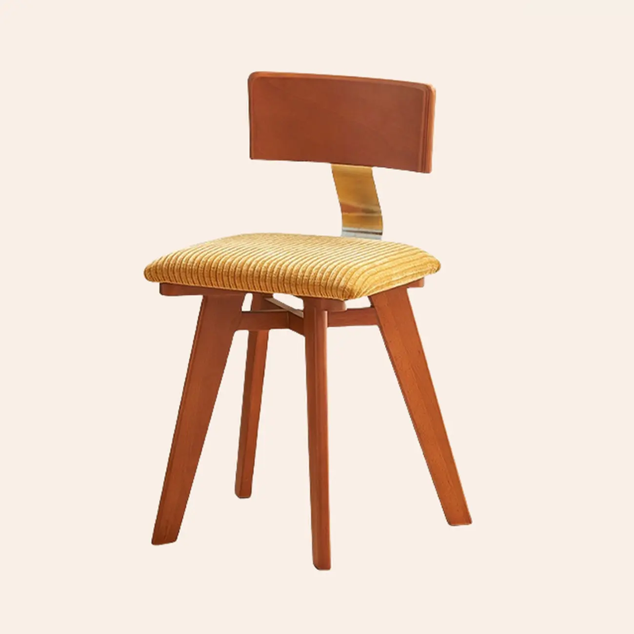 Mid-century Modern Cushioned Wooden Armless Dining Chair Image - 3 | homeyfad