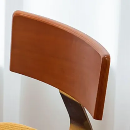 Mid-century Modern Cushioned Wooden Armless Dining Chair Image - 8