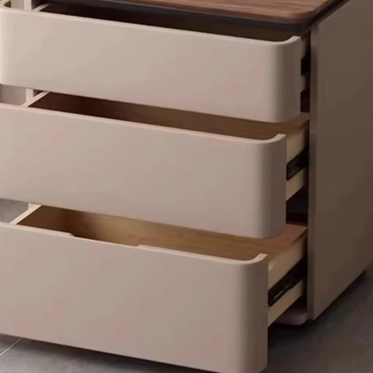 Elegant Modern Wood Three-Drawer Nightstand Image - 8 | homeyfad